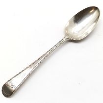 1777 silver tablespoon by Hester Bateman with feather edge detail to handle - 20.5cm & 59g ~