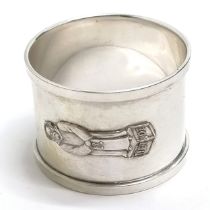 1931 silver napkin ring decorated with Saint Peter (ΠΕΤΡΟΣ) holding the keys to heaven by Henry