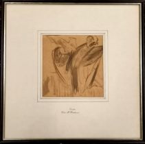 Elsie Marian Henderson (Baroness de Coudenhove (1880–1967) watercolour sketch of a condor - frame