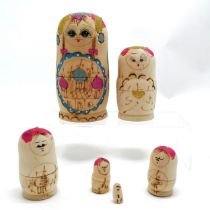 Russian matryoshka vintage stacking dolls set (6) - 15cm high