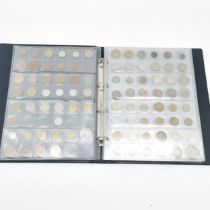Coin album with collection of world & GB coins inc silver