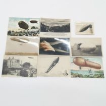 8 x Airship postcards inc Beta, Graf Zeppelin etc t/w photograph of R101 (crashed 1930 with the loss
