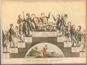 Framed picture of the Lebenstreppe 'The Drunkards progress : from the first glass to the grave' (