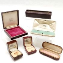 6 x mostly jewellery boxes inc Biggs (Farnham), B Barrett Ltd (x2) etc