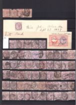 Wessex red stockbook with earlier (mostly QV) stamps inc Ireland Dog Licence, 1893 Wilson Bros (