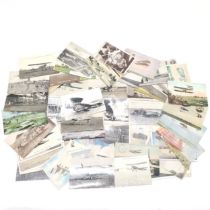Collection of biplane postcards inc AIR-Co, crash, Wilbur Wright, Farman, Grahame-White, Lefebre,