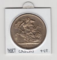 1887 QV crown 5/- coin