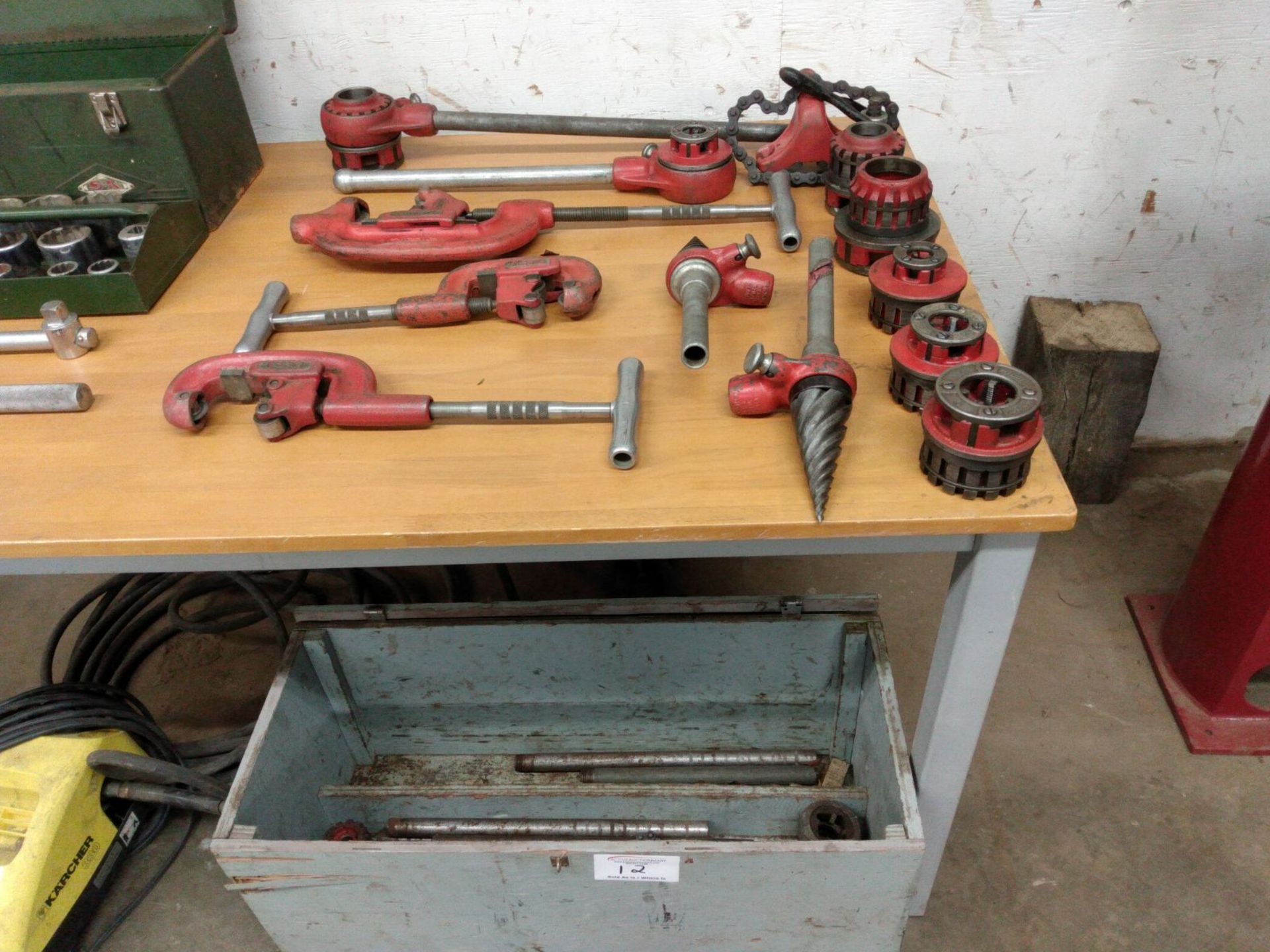 Complete Rigid Set Including Pipe Threaders and Pipe Cutters