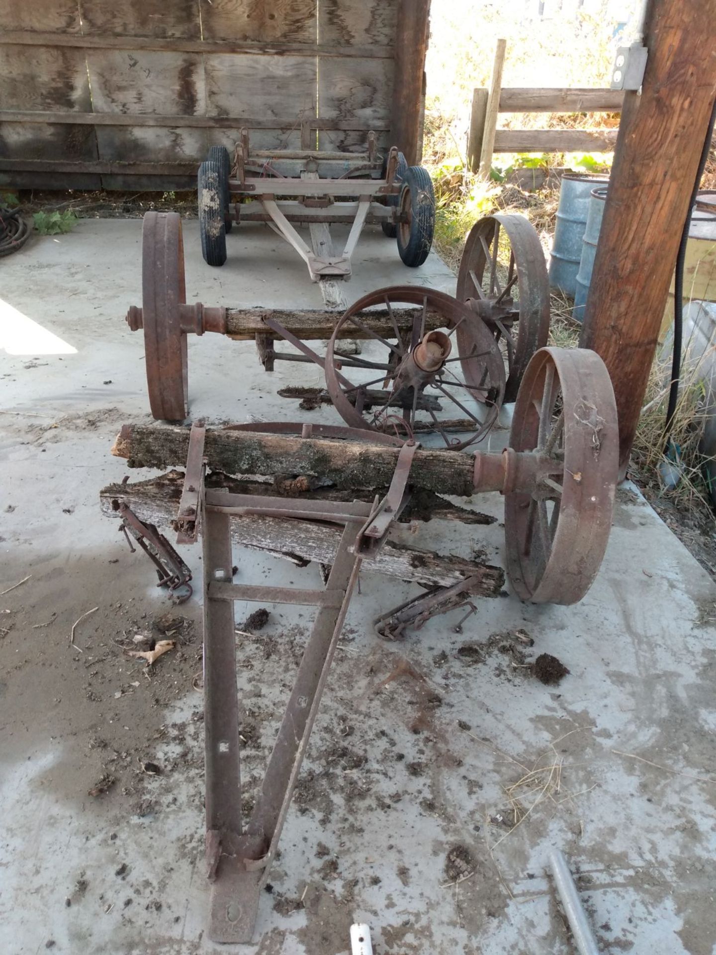 Two Old Horse Drawn Wagons