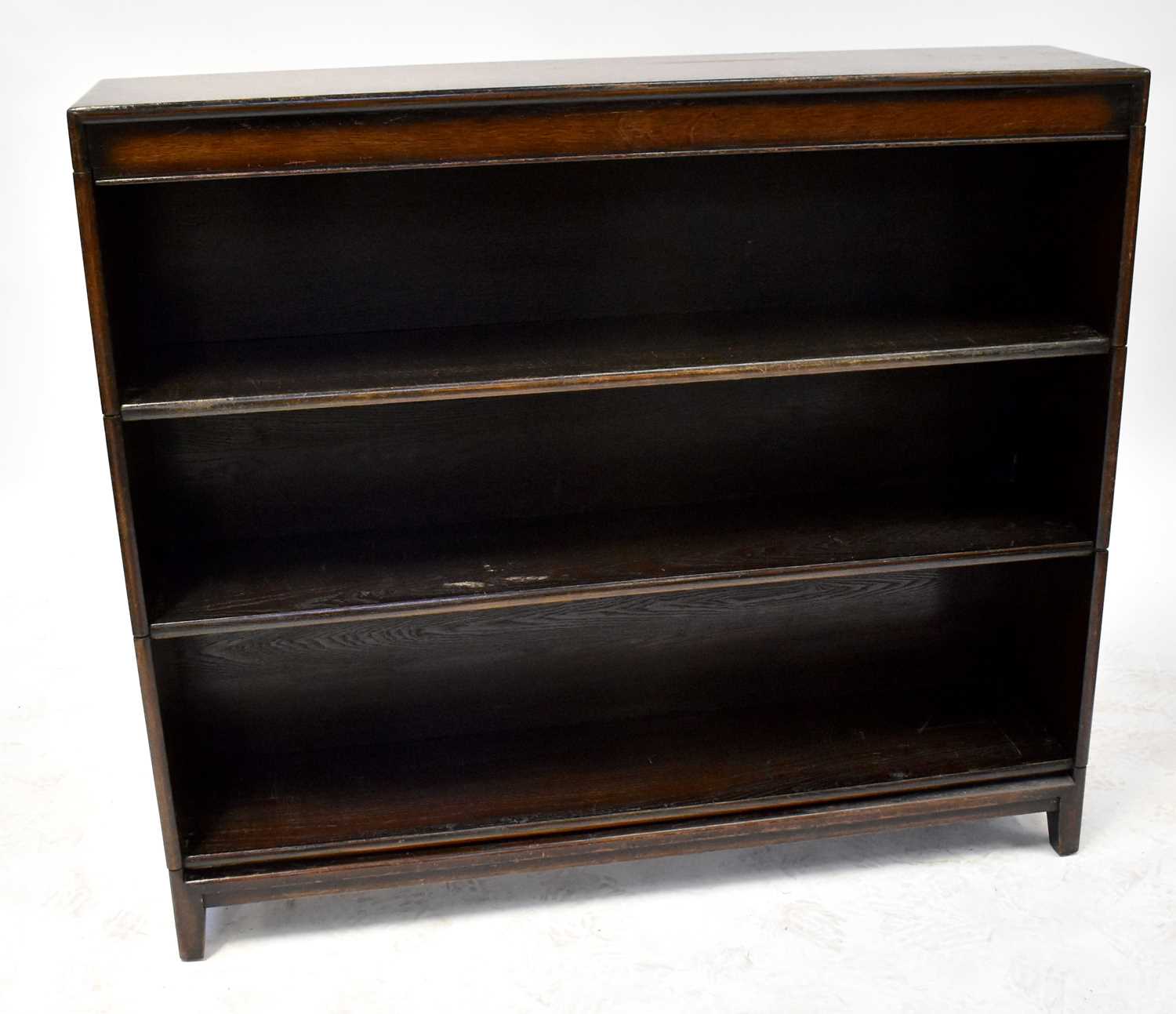 HUNTER & CO, MANCHESTER; a mid-20th century oak stacking open bookcase, approx. 80 x 128 x 28cm.80 x