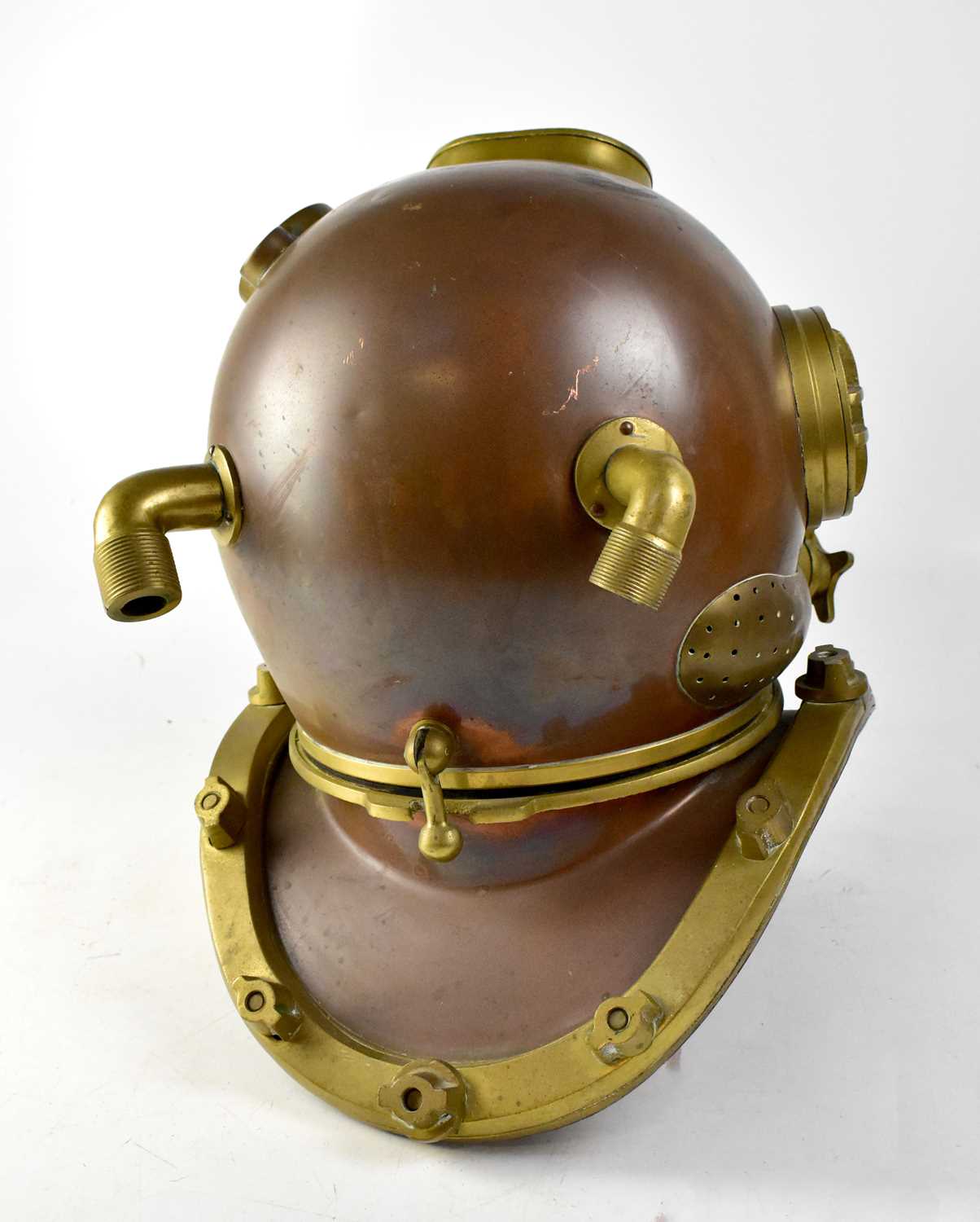 A copy brass and copper US Navy diving helmet Mk IV. - Image 3 of 3