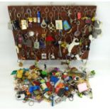 Approximately one hundred and seventy novelty keyrings (approx. 170).Qty: Approx. 170