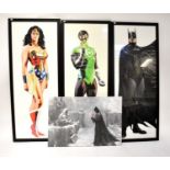 DC COMICS; a set of three full-length portraits of DC characters, comprising Batman, Wonder Woman