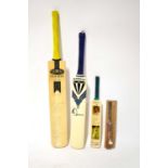 Four signed cricket bats to include Lancashire County Cricket Club 2014, bearing signatures