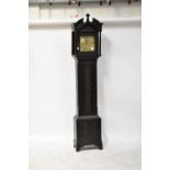 BROWN, LIVERPOOL; an early 18th century thirty hour single hand longcase clock with brass dial,