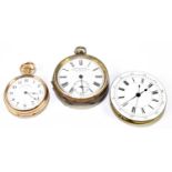 H. SAMUEL MANCHESTER; a 935 grade key wind open faced pocket watch, the enamel dial set with Roman