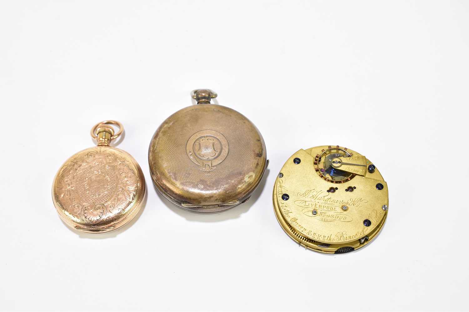 H. SAMUEL MANCHESTER; a 935 grade key wind open faced pocket watch, the enamel dial set with Roman - Image 2 of 4