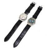 ORIS; a gentleman's stainless steel seventeen jewel shock proof wristwatch, diameter excluding