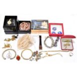 A small quantity of assorted costume jewellery including bangles, bracelets, simulated pearls, etc.