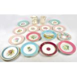 A collection of 19th century ceramics to include a collection of hand painted cabinet plates, a 19th