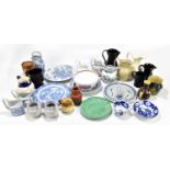 A collection of 19th century and later ceramics to include a Doulton Lambeth stoneware mug, a