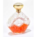 LALIQUE; a modern clear and frosted glass scent bottle with frosted decoration of a kissing