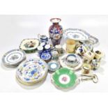 A quantity of assorted ceramics including Japanese Imari vase, Mason Ironstone , Carlton, Shelley