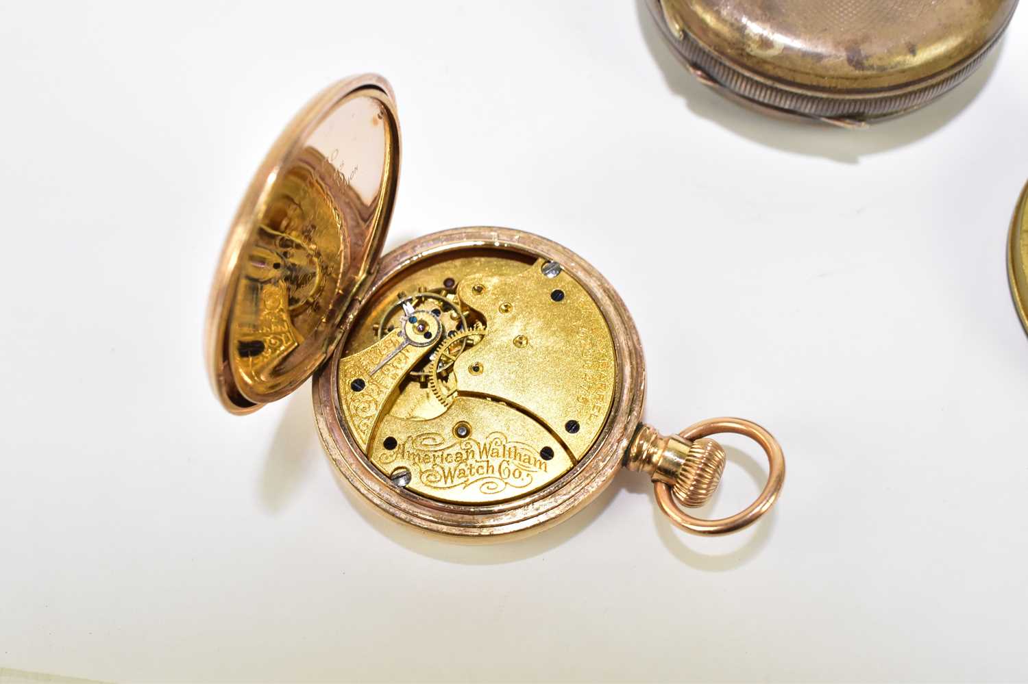H. SAMUEL MANCHESTER; a 935 grade key wind open faced pocket watch, the enamel dial set with Roman - Image 3 of 4