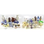 A collection of Victorian and later ceramics to include a graduated set of three Japanese blue and