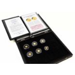 MDM COINS; a collection of six commemorative gold coins, each 999/1000 proof, comprising The