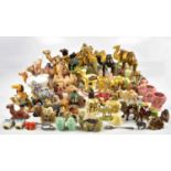 A collection of camel related decorative ceramics including figures, cruets, etc.