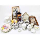 A collection of late 19th century and later ceramics to include Losol ware blue and white,