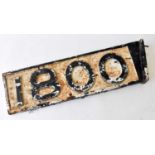 RAILWAYANA; cast iron numberplate 1800, 15 x 52cm.