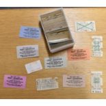 RAILWAY TICKETS; approximately one hundred and forty-four tickets including Waterloo, Weymouth and