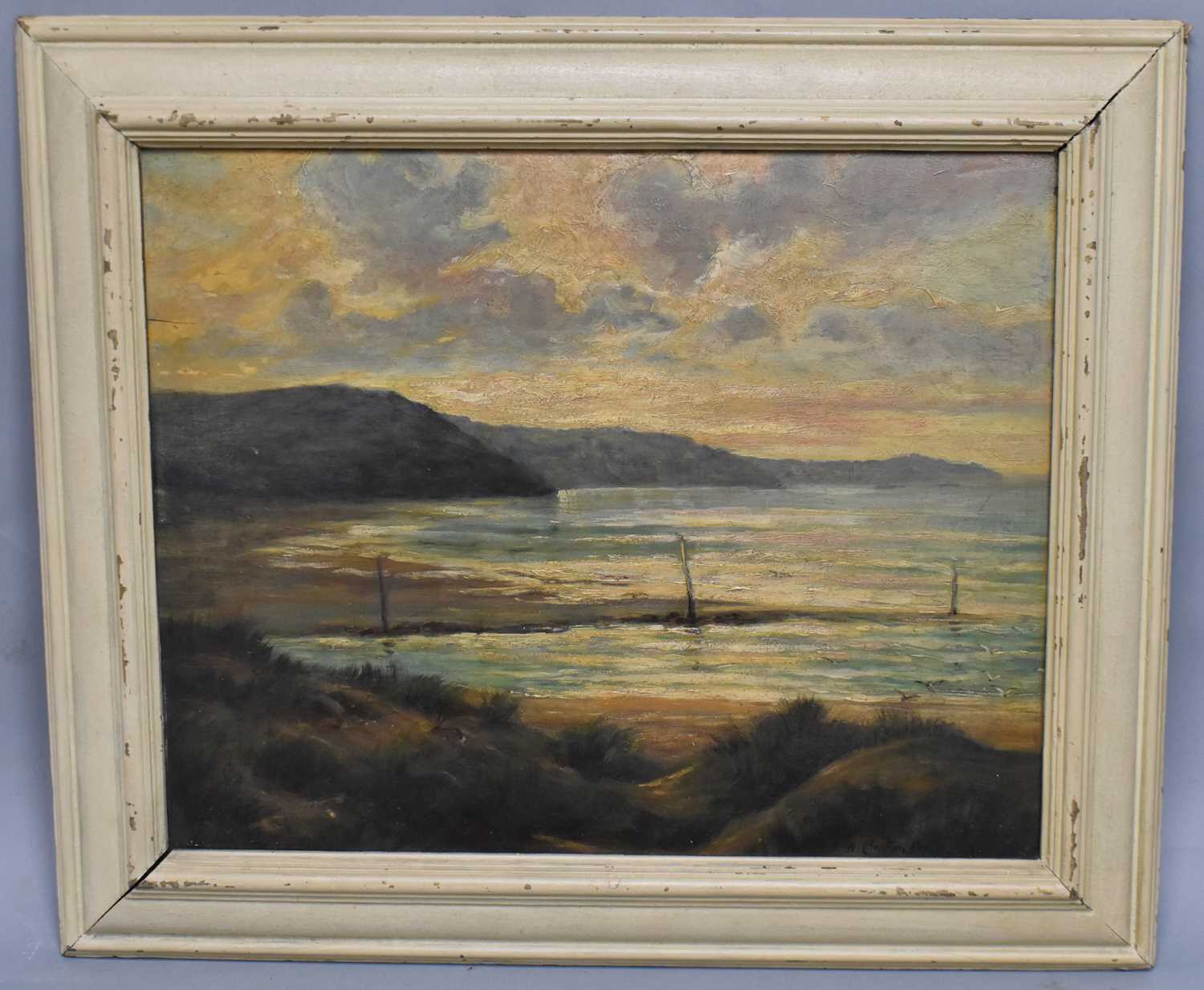 HARRY CLAYTON ADAMS; oil on board, coastal landscape, signed, 40 x 50cm, framed.