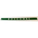 RAILWAYANA; Southern Railway enamel station sign 'Boscombe', 7.5 x 122cm.