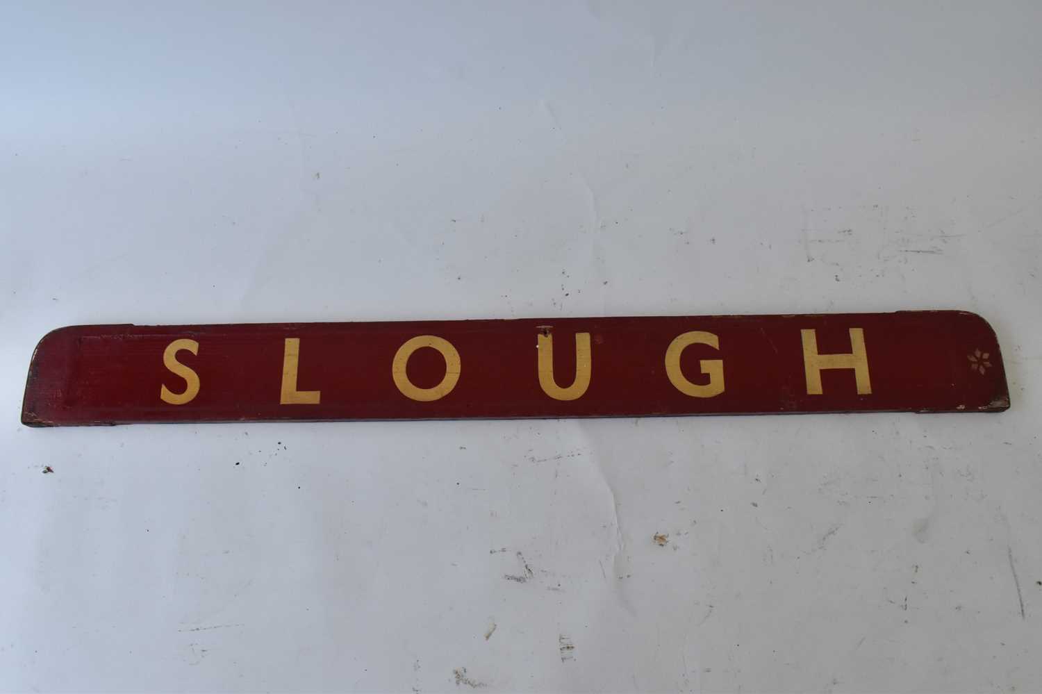 RAILWAYANA; double-sided painted wooden destination sign 'Paddington/Slough, 8 x 81cm. - Image 2 of 2