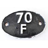 RAILWAYANA; shed plate, 70F (1963-73).