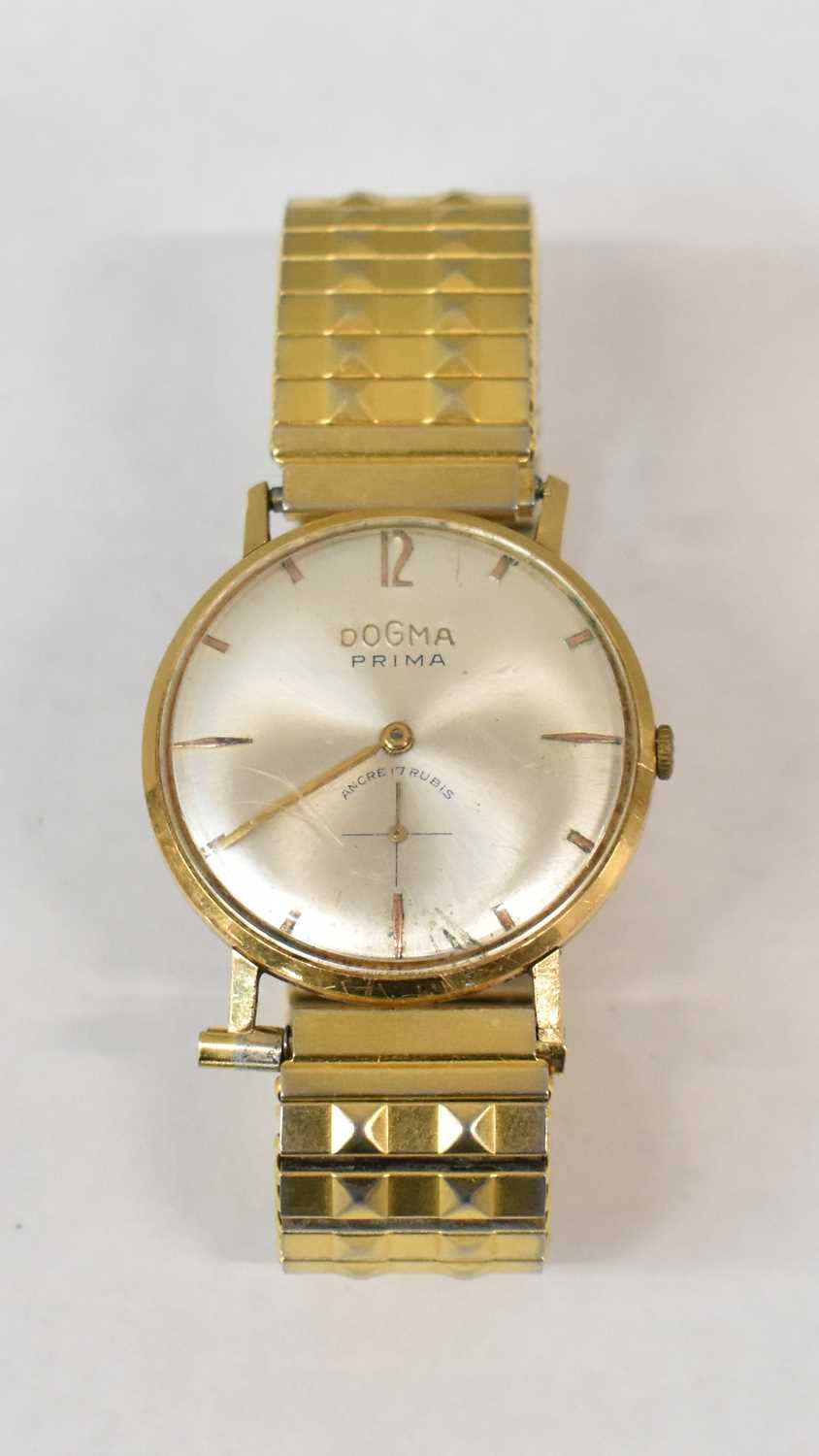 DOGMA, an 18ct gold 'Prima' gentleman's manual wind wristwatch on gold plated stainless steel