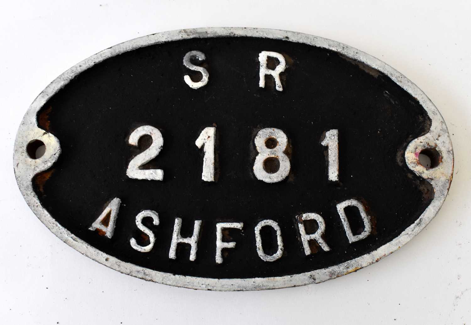 RAILWAYANA; wagon plate, SR2181 Ashford, 15 x 25cm