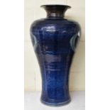 LOUIS MULCAHY; a massive blue ground pottery vase of baluster form, height 57cm, a large modern