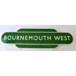 RAILWAYANA; Southern Railway enamel totem 'Bournemouth West', 25.5 x 92.5cm.Condition Report: