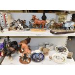 Two boxes of decorative wares including ornaments, cabinet plates, etc.