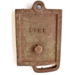 RAILWAYANA; L&SWR, cast iron door, possibly boiler, 29 x 18cm.