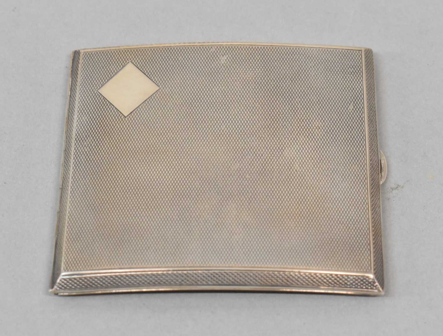 MAPPIN & WEBB; a George V hallmarked silver cigarette case of rectangular form with engine turned