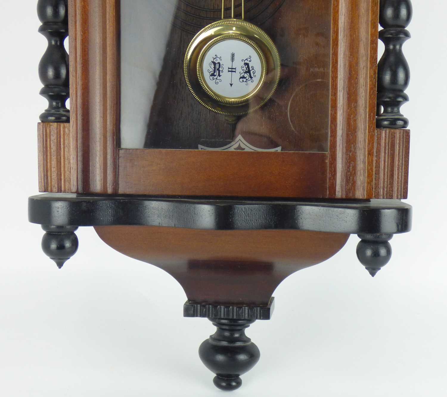 COMMADOOR; a modern mahogany cased Vienna-style wall clock, the white enamelled dial set with - Image 3 of 5