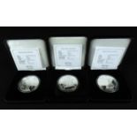JUBILEE MINT; three fine silver collectors' coins, comprising 'The Queen and Prince Philip Solid