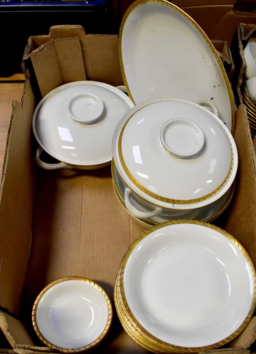 ROSENTHAL; an extensive white and gilt-heightened diner service including two lidded tureens, a - Image 3 of 3