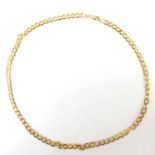 A 9ct bright gold flat curb necklace with lobster claw clasp, approx. 4.8g.Length 45cm