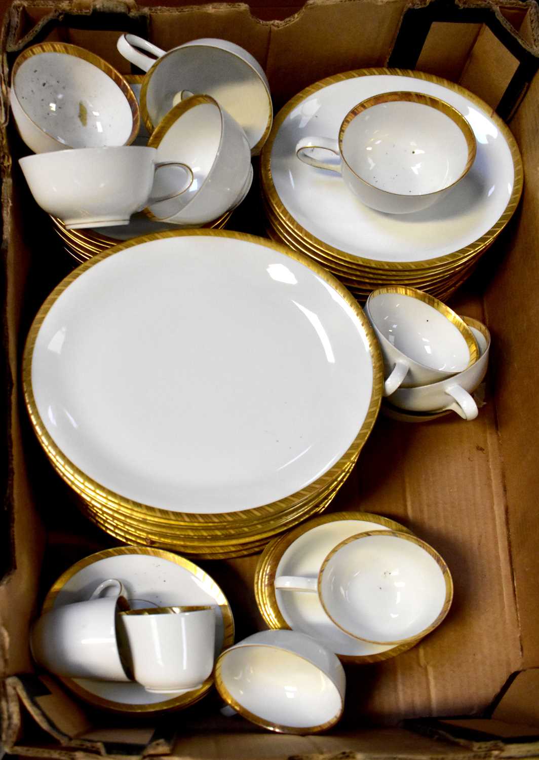 ROSENTHAL; an extensive white and gilt-heightened diner service including two lidded tureens, a - Image 2 of 3